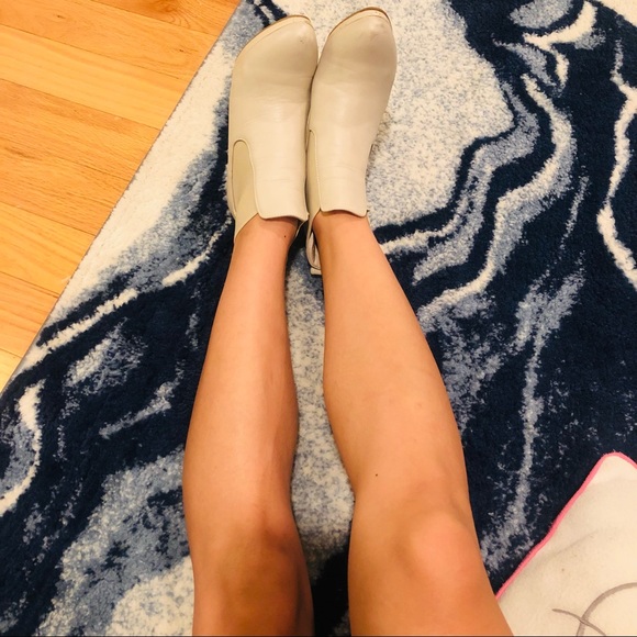 Cream PADDED Platform Stilettos Ankle Boots - Picture 8 of 17